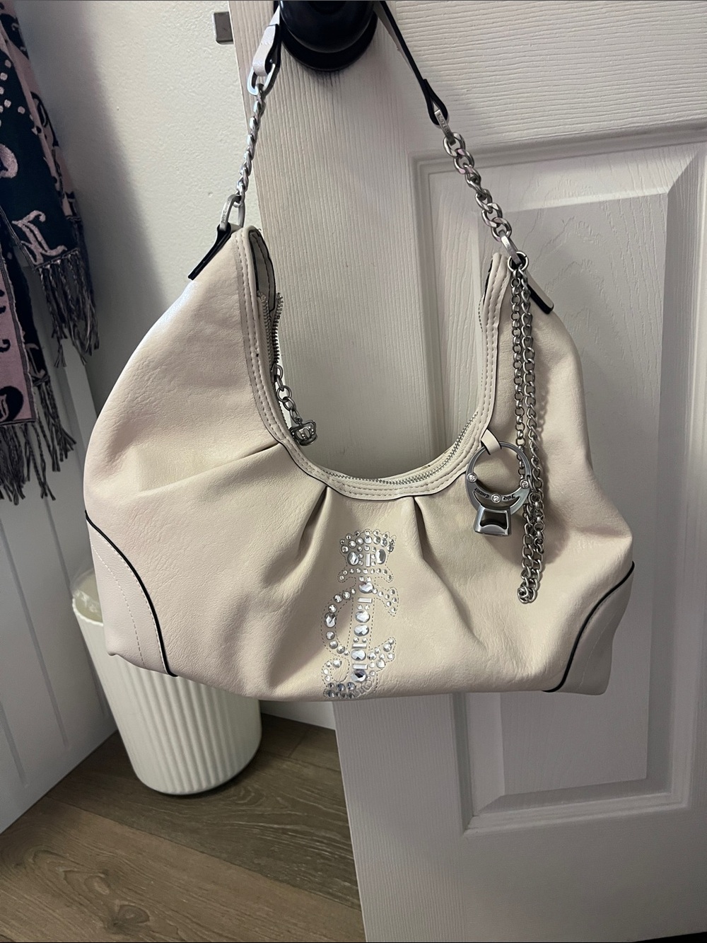 Juicy couture cream  hobo bag with rhinestones